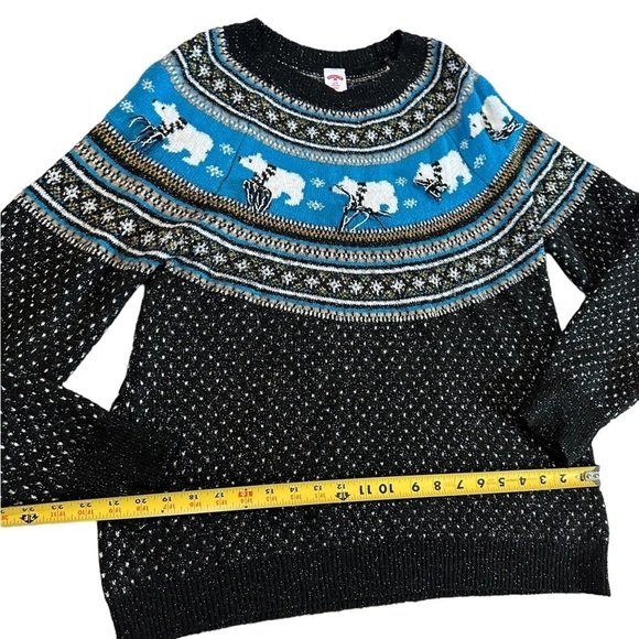 Holiday Time Women's Ugly Christmas Sweater Knit Polar Bears Size Large (12-14) - Picture 11 of 17